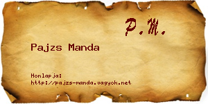 Pajzs Manda névjegykártya
